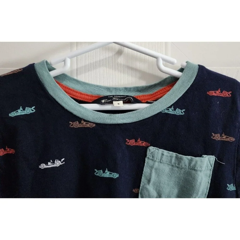Lot of 2 Ben Sherman Kids Short Sleeve Tee Shirts‎ Boys Size 6 - Striped, Cars
